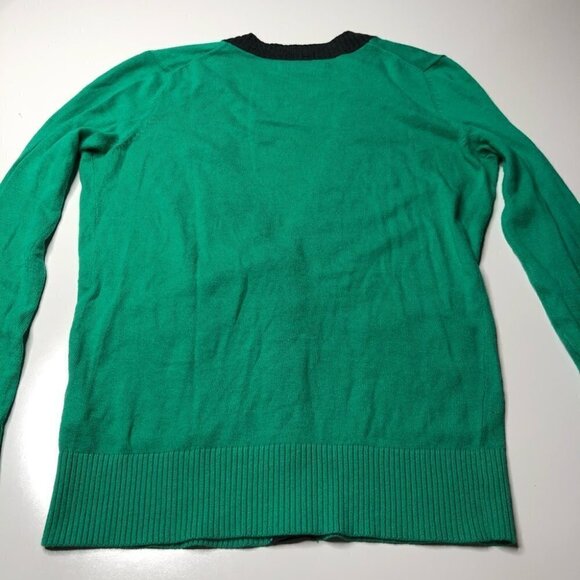 OLD NAVY Mint Green Deep Seafoam Buttonup Deep V Varsity Pocket Cardigan Sweater - Picture 3 of 13